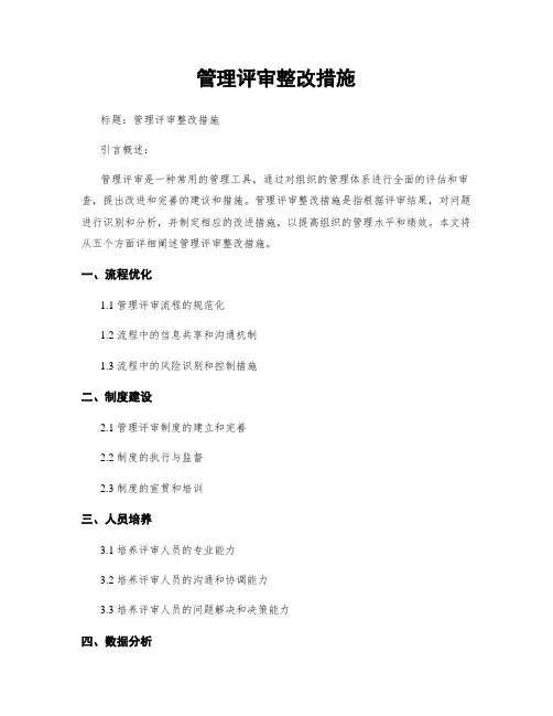 管理评审整改措施