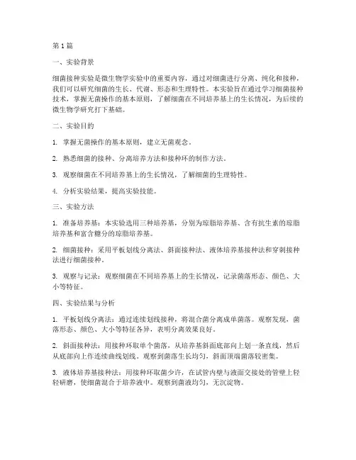 细菌接种实验报告总结(3篇)