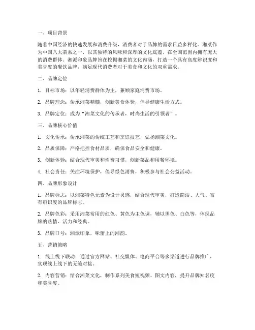 湘派印象品牌策划方案