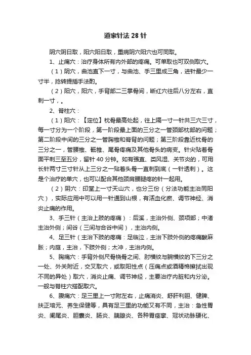 道家针法28针