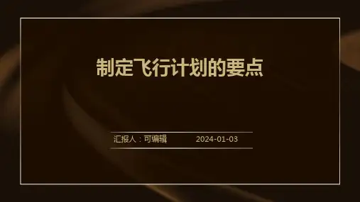 制定飞行计划的要点