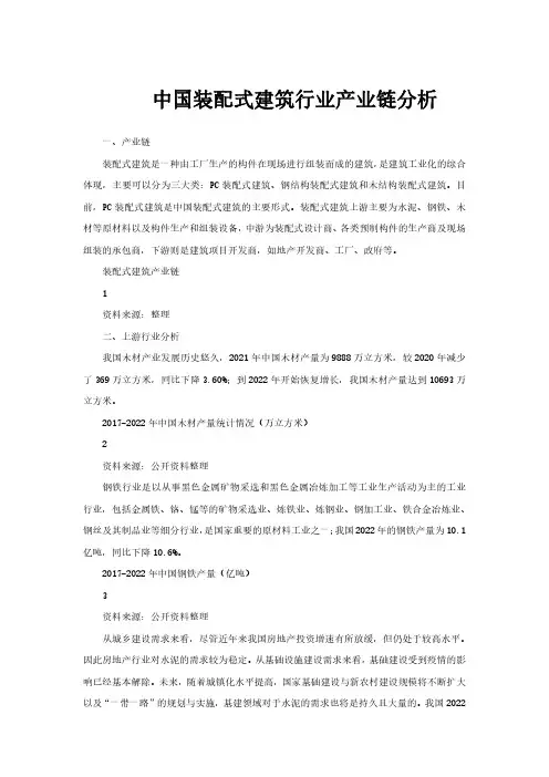 中国装配式建筑行业产业链分析