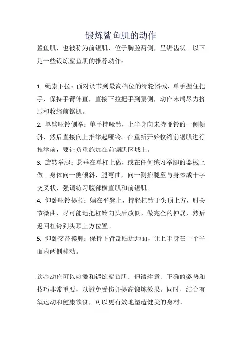 锻炼鲨鱼肌的动作