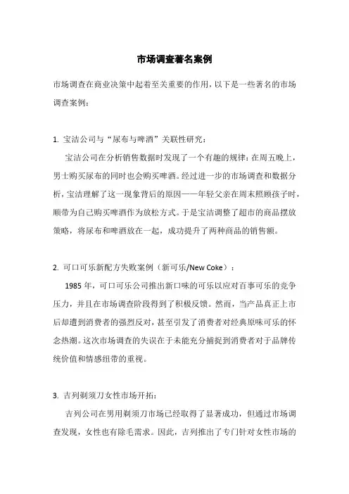 市场调查著名案例