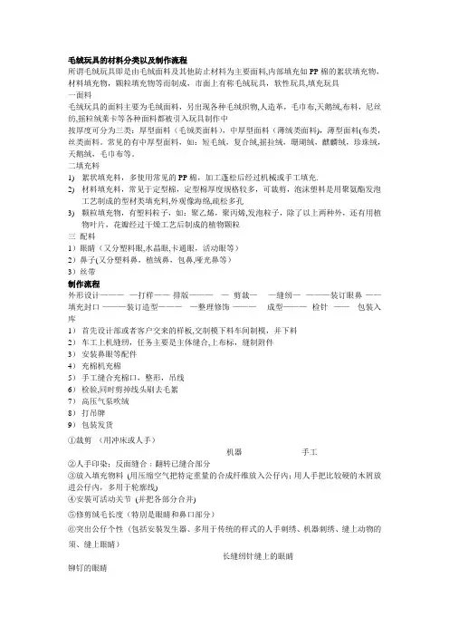 毛绒玩具的制作流程