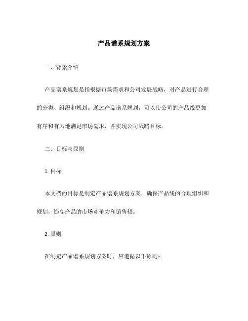 产品谱系规划方案