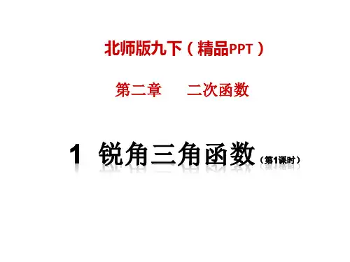 北师大版九下《二次函数》全章ppt课件
