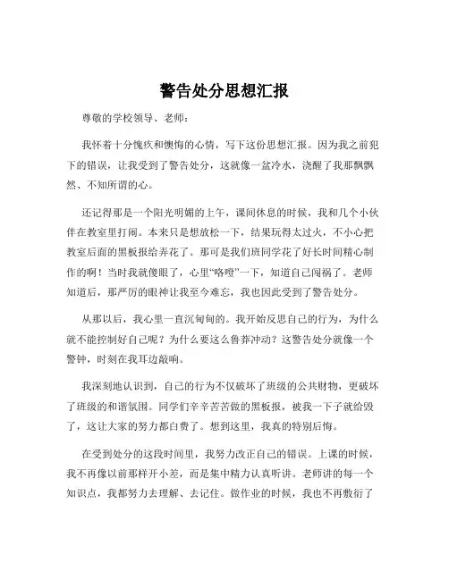 警告处分思想汇报