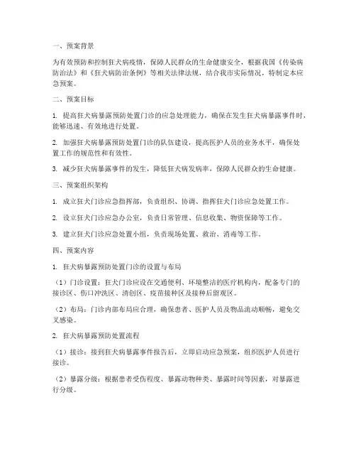 狂犬门诊应急预案
