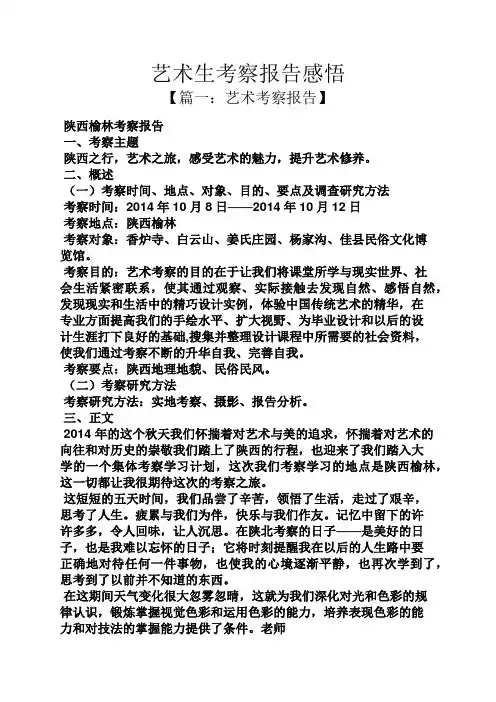 艺术作文之艺术生考察报告感悟