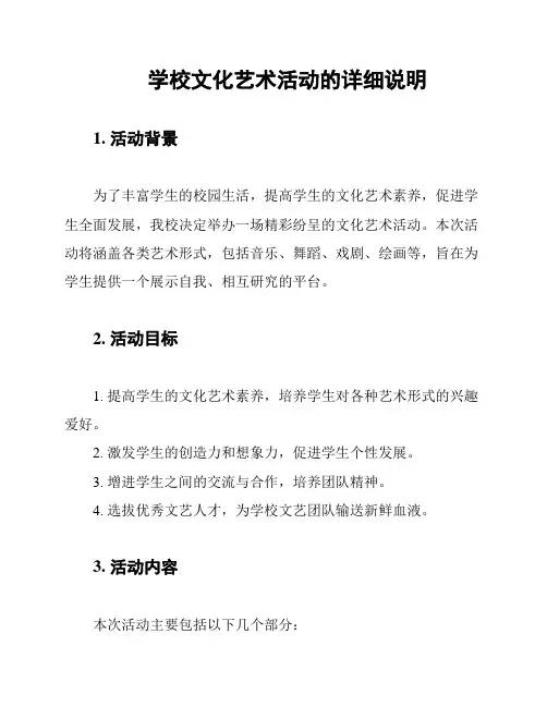 学校文化艺术活动的详细说明