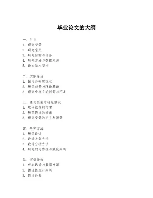 毕业论文的大纲
