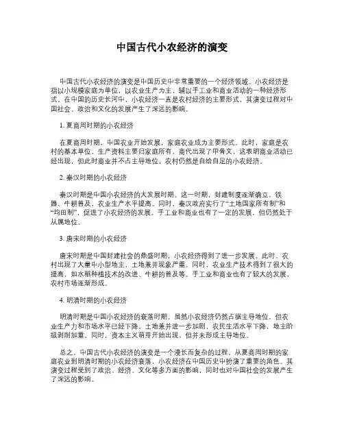 中国古代小农经济的演变