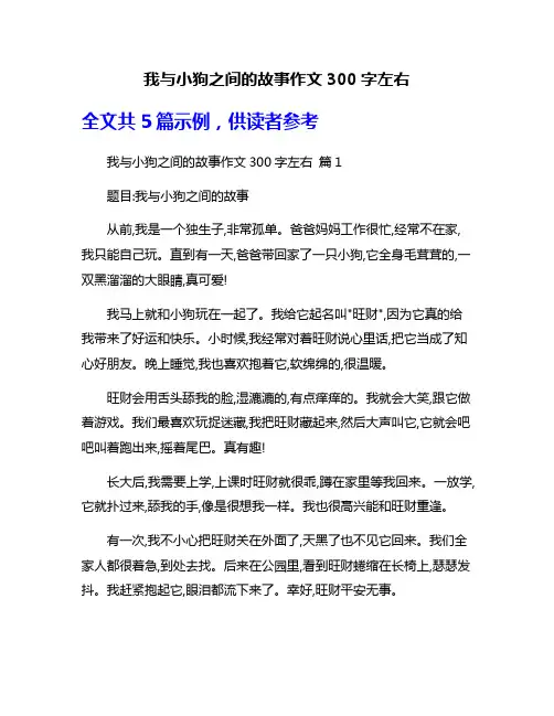 我与小狗之间的故事作文300字左右