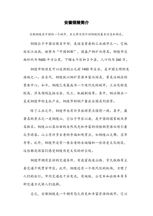 安徽铜陵简介