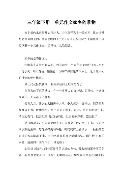 三年级下册一单元作文家乡的景物1