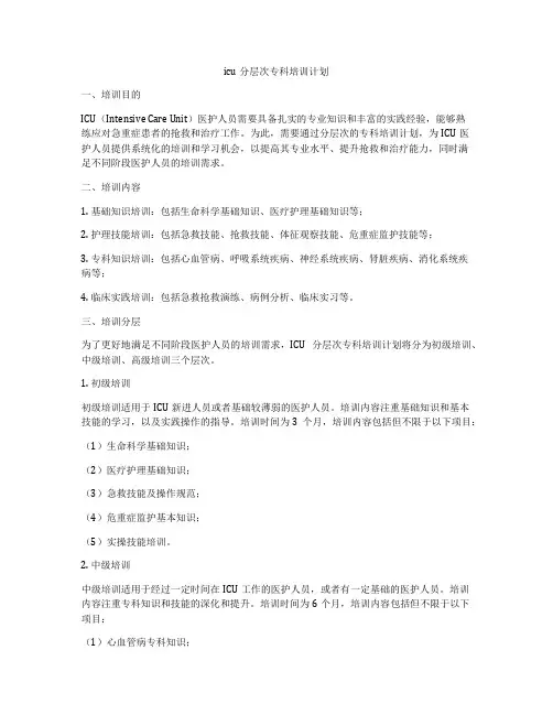 icu分层次专科培训计划