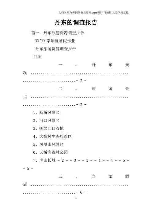 丹东的调查报告