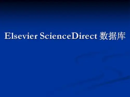 Elsevier ScienceDirect