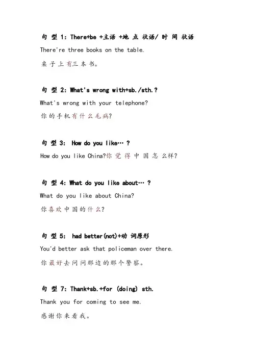 初中英语50个必背基础句型