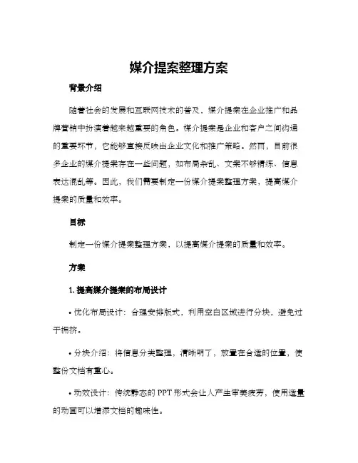 媒介提案整理方案