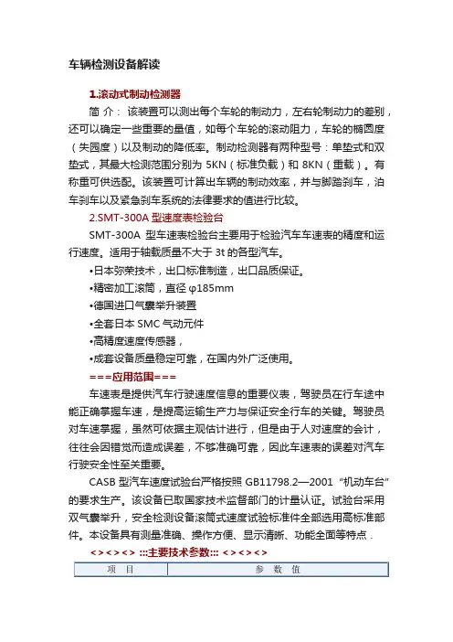 车辆检测设备解读