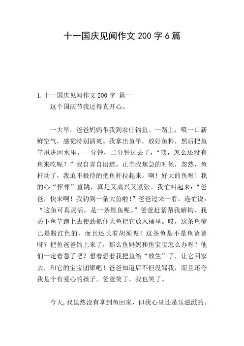 十一国庆见闻作文200字6篇