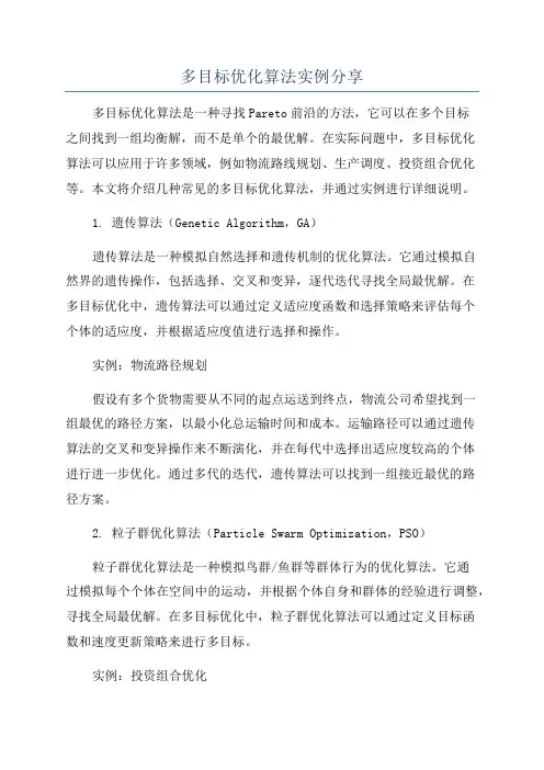 多目标优化算法实例分享