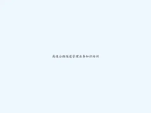 高速公路隧道管理业务知识培训 PPT