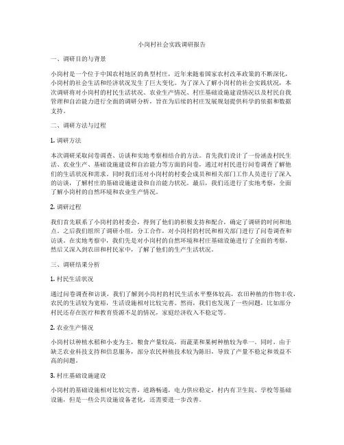 小岗村社会实践调研报告