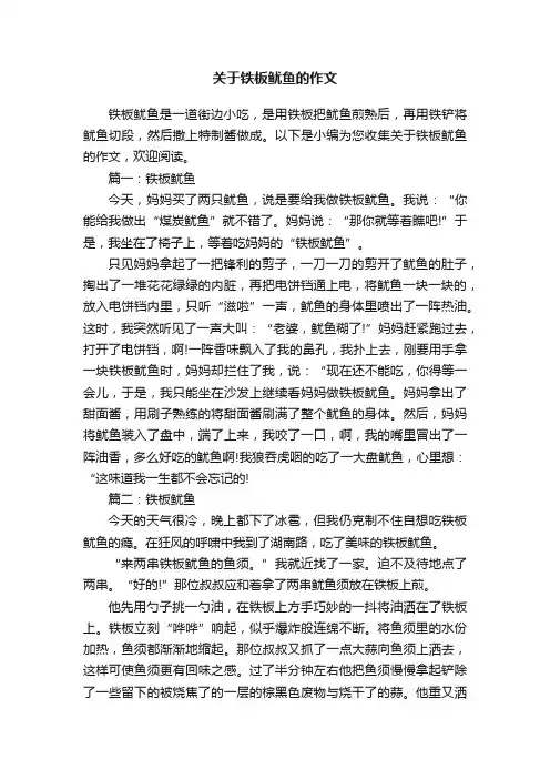 关于铁板鱿鱼的作文