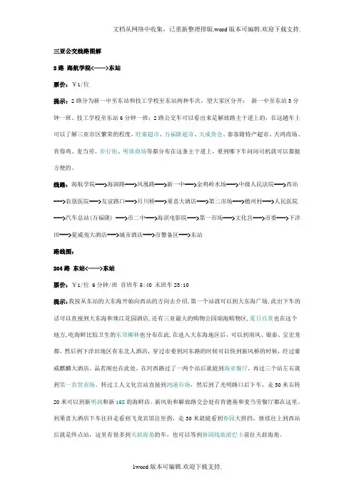 三亚公交线路图解