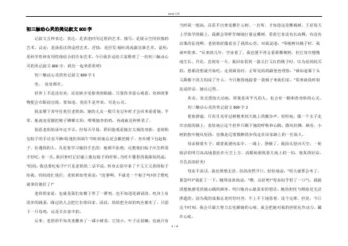 初三触动心灵的美记叙文800字