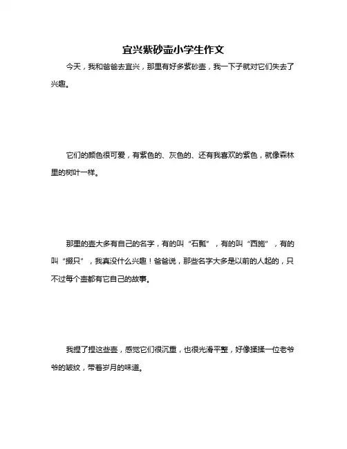 宜兴紫砂壶小学生作文