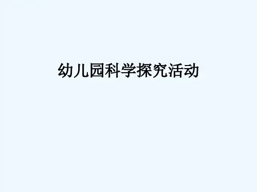幼儿园科学探究活动 ppt课件