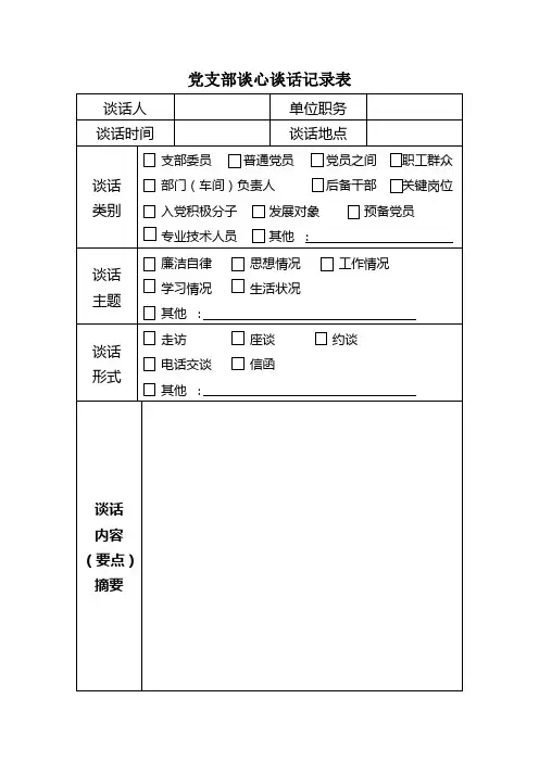 谈心谈话记录表