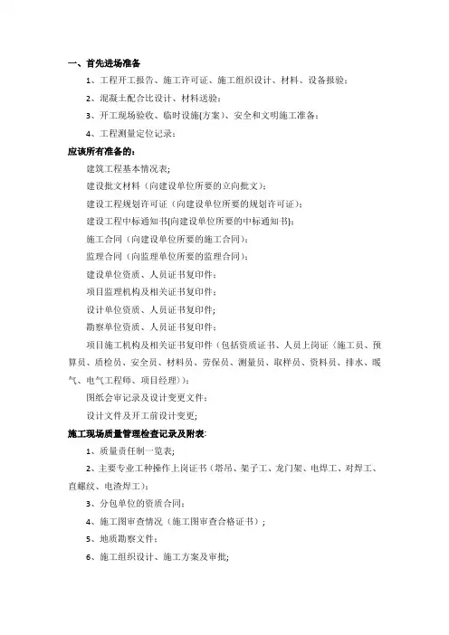 施工单位报验资料全集