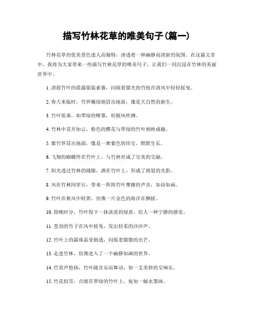 描写竹林花草的唯美句子(精选两篇)