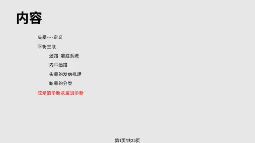 头晕的诊断思路PPT课件