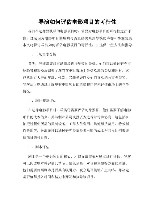 导演如何评估电影项目的可行性