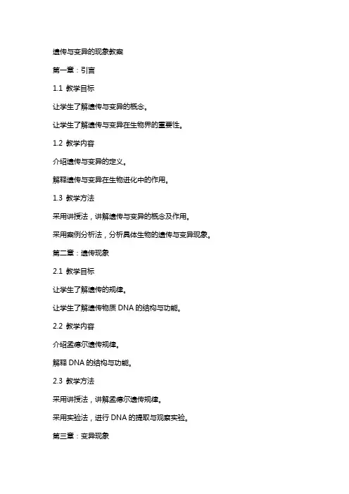 遗传与变异的现象教案