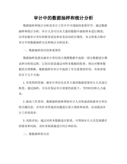 审计中的数据抽样和统计分析