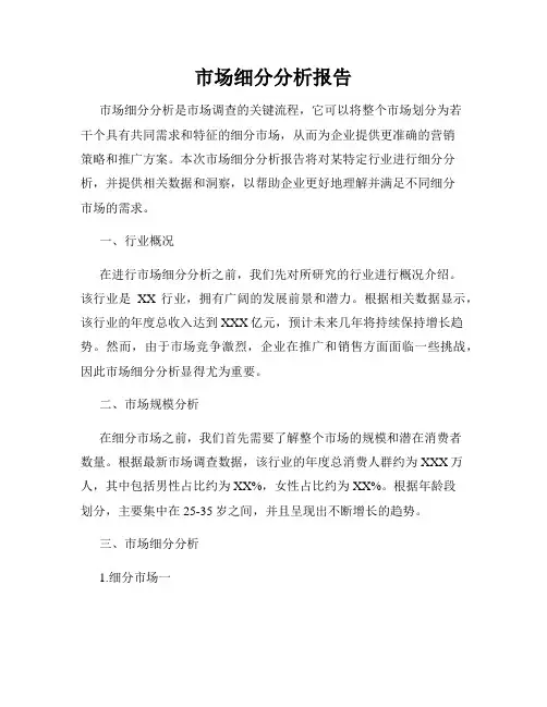 市场细分分析报告