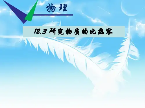沪粤物理九年级上册第12章3 研究物质的比热容(共22张PPT)