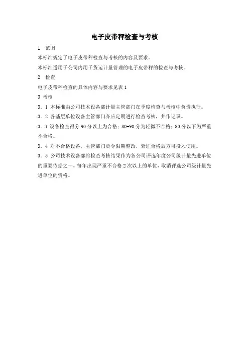 电子皮带秤检查与考核