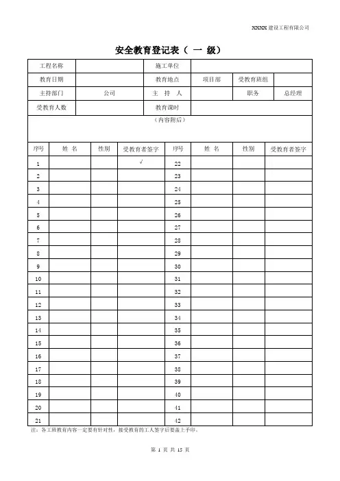 项目三级教育卡