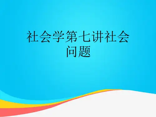 【推荐文档】社会学第七讲社会问题PPT