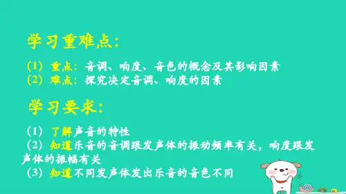 八级物理上册乐音和噪声时学习要点北京改版PPT课件