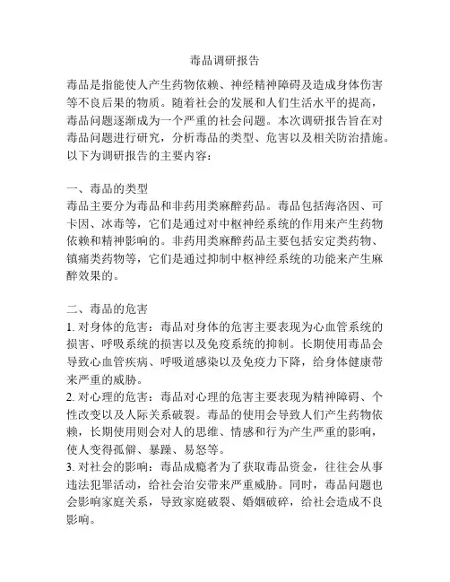 毒品调研报告