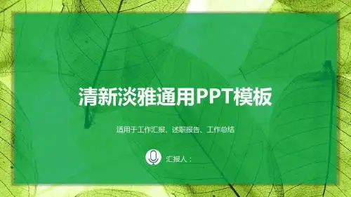 新淡雅通用PPT模板